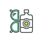 Sunscreen and sunglasses icon